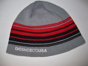 DC SHOE CO USA DC CHAUSSURES SKATEBOARD SNOWBOARD BEANIE chapeau gris-rouge-noir-neuf