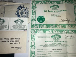 Vintage Cabbage Patch Kids/doll Clothes - 4 Foreign Birth Certificates - Picture 1 of 4