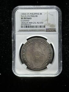 Philippines 8 Reales YII Countermark Over Peru 8 Reales 1835 Nice
