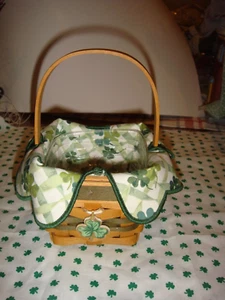 Longaberger 1999 Lots Of Luck Shamrock Basket Combo - Picture 1 of 6
