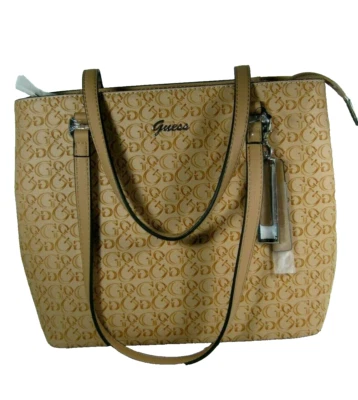 Bolso de Mano Guess Verde Llor Logotipo Grabado Coñac Nuevo con Etiquetas Foto 1 de 4