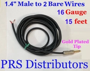 1/4" Plug to 2 Bare wires 15 feet 16 Gauge DJ Speaker Cable Technical Pro - Picture 1 of 4