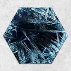 Blaues Eis und Wasser Herdabdeckplatte Schneidebrett aus Glas Sechseck 40 cm