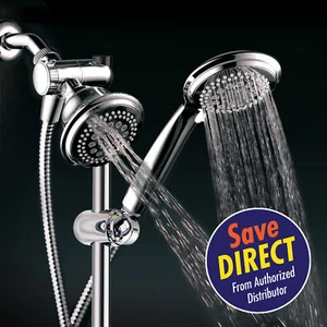 DreamSpa Instant Mount Drill Free Adjustable Slide Bar 3 Way Shower Head Combo - Picture 1 of 10