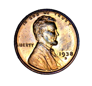 1938 D Lincoln Wheat Cent Penny UNCIRCULATED GEM RED - Picture 1 of 13
