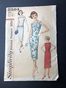 Rare Vintage 1950’s Simplicity 2564 Dress Pattern. sewing room decor ephemera