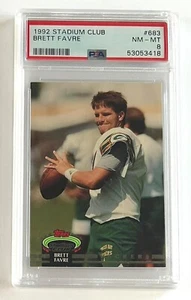 1992 Topps Stadium Club Brett Favre Packers Football Karte #683 PSA 8 - Bild 1 von 2