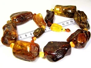 Collar Ámbar Báltico 22.5" 144gr Marrón Mujer Piedra Genuina Natural Maciza 978a - Imagen 1 de 13