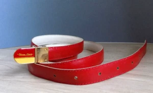 Hermoso cinturón ajustado de cuero vintage ETIENNE AIGNER con hebilla de metal Italia - Imagen 1 de 7