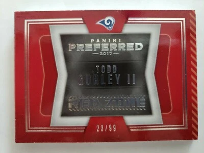 TODD GURLEY II 2017 PANINI PREFERRED BOOK RED ZONE JERSEY #'D 23/99 - Image 1 of 4