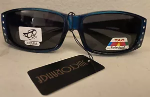 Nuovi occhiali da sole Orange Juicy TAC lenti polarizzate blu lenti rettangolari nere, 60 mm - Foto 1 di 7