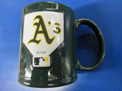 Taza de café de cerámica esculpida regalo para aficionados al béisbol profesional de Oakland Athletics MLB Foto 1 de 2
