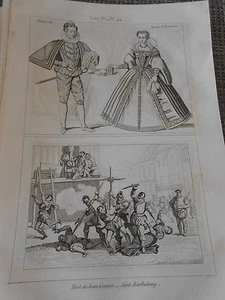 Gravure 1841 - Charles IX Elisabeth d'Autriche Assassinat de Henri III - Picture 1 of 1
