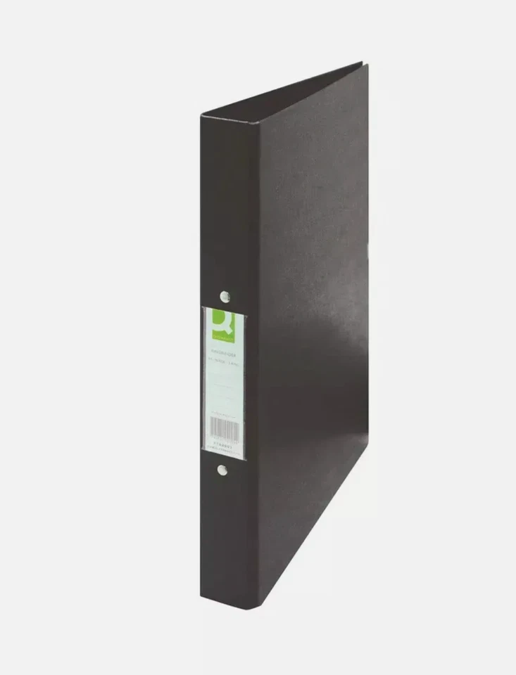 Q-Connect KF02005 2-Ring Binder A4 25mm Polypropylene - Black (Pack of 10)