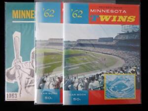 (3) 1962-1963 Minnesota Twins Baseball Yearbooks - High Grade