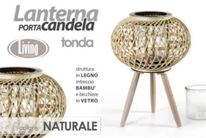 LANTERNA PORTACANDELA PIANTANA TONDA DA TERRA EVENTI CASA GIARDINO VETRO 36*15 - Foto 1 di 2