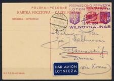 POLEN - LITAUEN 1938 seltenes SET Erstflug FFC-Karte WILNO nach KAUNAS MUSS AUSSEHEN