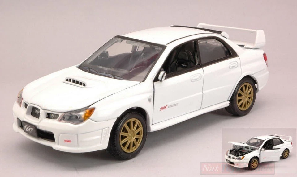 Motormax 1:24 Scale 2003 Subaru Impreza WRX STi White Model Replica Car 73330 - Image 1 of 1