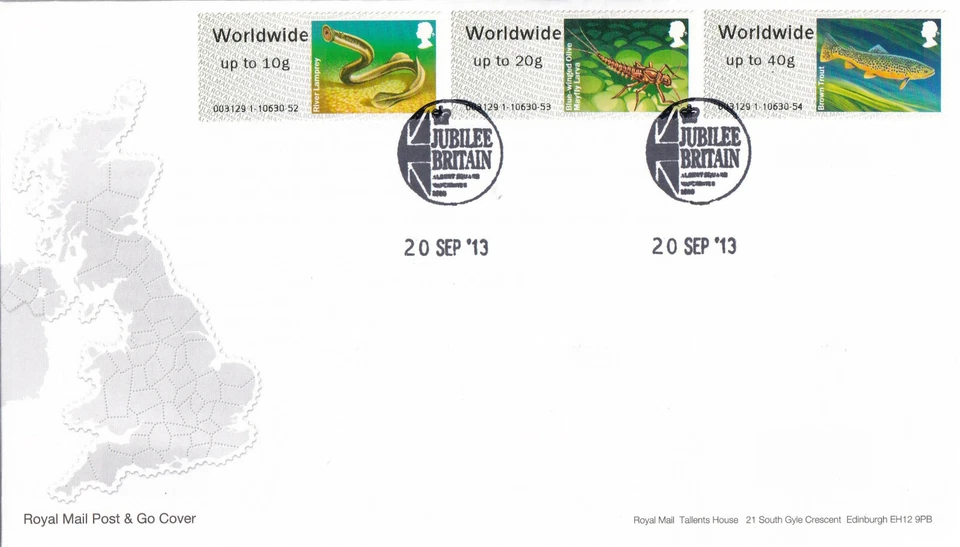 GB FDC Post Go Rivers Freshwater Life Jubilee Britain Albert Square 2013 (44380) - Image 1 of 1