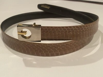 Imported 100% Genuine Snake Skin Men's Leather Belt Beige/Light Brown Size 42 - Image 1 of 4