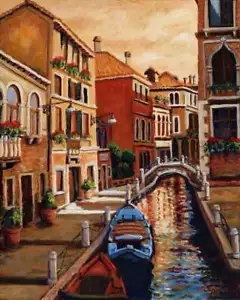 Azulejos de acento y decoración del canal de Venecia Joanne Morris arte margosiano JM028AT - Imagen 1 de 4