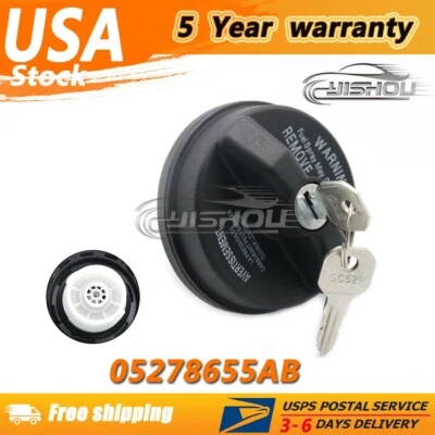 NUEVO Tapa de combustible de gasolina con bloqueo 05278655AB para Chrysler Jeep Dodge Ram 2001-2021 EE. UU. Foto 1 de 4