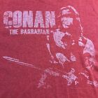 Men?s Vintage Conan The Barbarian 80?s Movie Poster Heather Red Graphic T Shirt