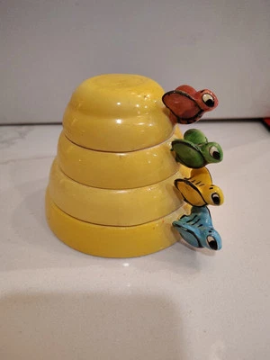 De colección Cerámica Abejas en Medición Apilables Tazas Utensilios de Cocina Humanik-Goldman Amarillo Foto 1 de 4