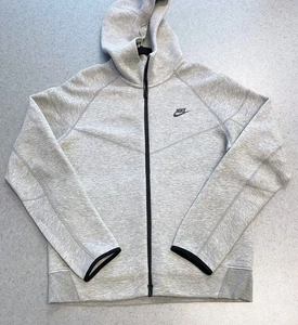 Sudadera con capucha Nike Sportswear gris jaspeado tecnología polar cortavientos cremallera completa—mediana - Imagen 1 de 7