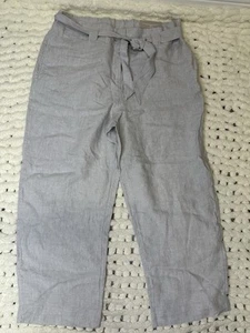 NEW Linen Light Blue / Gray Wide Legs Women Pants Size 12 - Picture 1 of 7