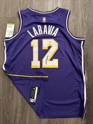 Jake Laravia Los Angeles Lakers Autograph Signed Jersey! Psa Coa  - Image 1 of 3