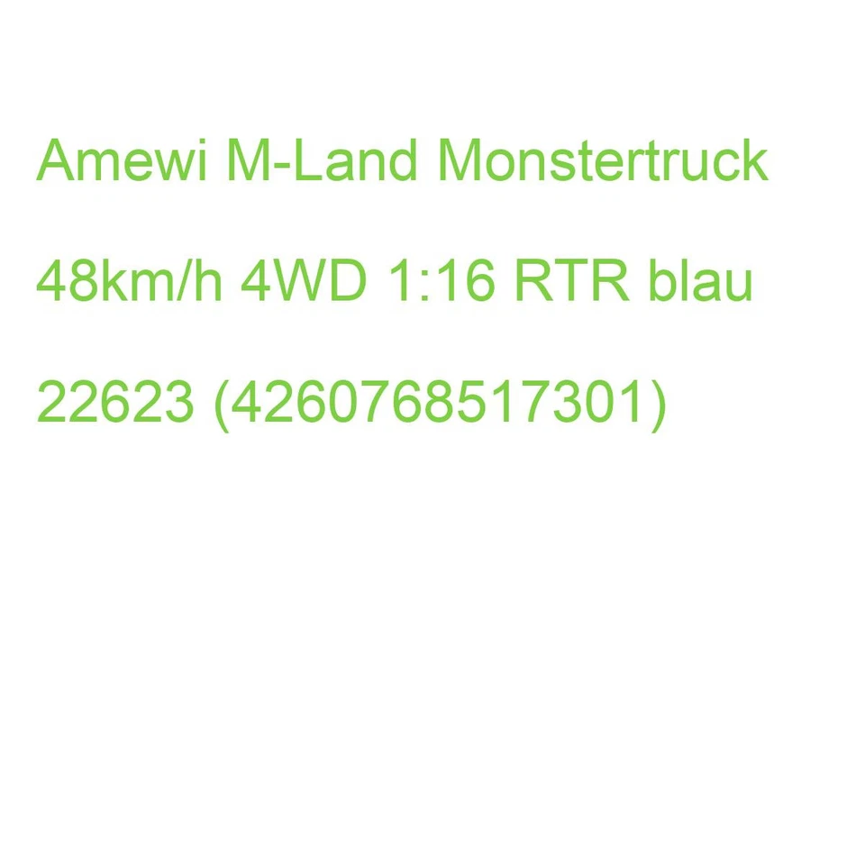 Amewi 22623 1 16 M-Land Monstertruck 48km/h 4WD RTR Blau