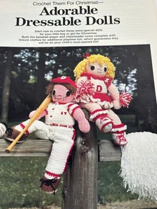 Adorable Dressable Dolls Crochet Pattern 4-ply Worsted Weight Magazine Pages - Picture 1 of 3