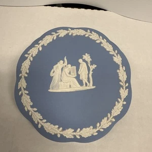SCATOLA PORTAGIOIE CON COPERCHIO TONDO SMERLATO IN LEGNO DI DIASPRO BLU - Foto 1 di 18