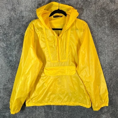 Chaqueta Gap Rain Gear Para Hombre Mediana Amarilla Fuerte Vintage Pullover Bolsillo Manchado Foto 1 de 4