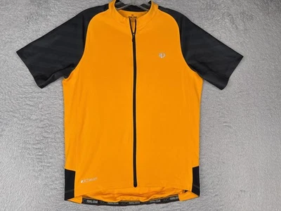 Camiseta deportiva de ciclismo Pearl Izumi Select para hombre mediana naranja negra cremallera completa 3 bolsillos Foto 1 de 4