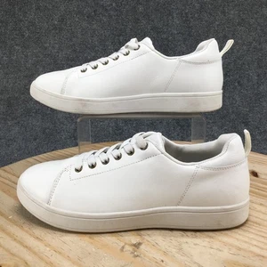 Drew Shoes Mens 9.5 Narrow Skate Lifestyle Sneaker White Leather Lace Up Low Top - Picture 1 of 17
