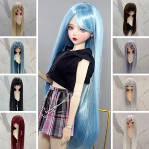 BJD Haar weiche Perücke lange und glatte Perücken für 1/3 1/4 1/6 Größe BJD Puppe DIY Haare - Bild 1 von 44