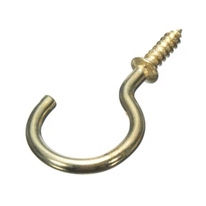 Cup Hooks, Shouldered 38mm (1.1/2 Inch) Brassed Pack Of 100 - Picture 1 of 3