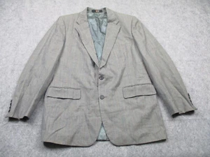 VINTAGE Daks Blazer Mens 42 R Gray Plaid Jacket Coat 100% Wool 2 Button - Picture 1 of 15