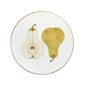Hermes Kaorumi Porcelain Dessert Plate Pear New w/Box - Picture 1 of 7