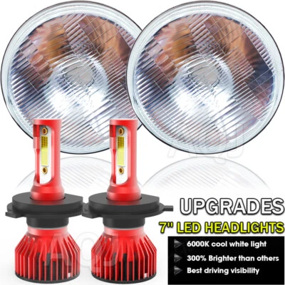 Fit Porsche 911 912 914 924 928 944 Pair 7" LED Headlights Hi/Lo Beam Round 2PCS Foto 1 de 4