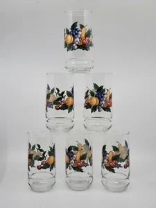Set Of 6 Vintage Oneida Orchard 16 Oz. Cooler Glass Tumblers 5 7/8" Tall - Picture 1 of 6