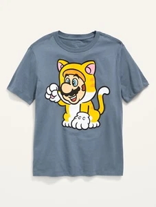 Old Navy Youth Gender-Neutral Super Mario Fury Cat Graphic T-Shirt Size XL 14-16 - Picture 1 of 1