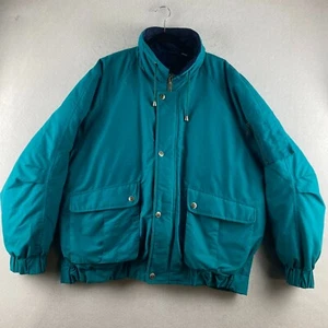 VTG London Fog Snow Jacket Mens XL Blue 2-in-1 Full Zip Snap Removable Puffer - Picture 1 of 20
