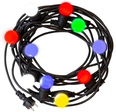 LED Lichterkette Girlande 10x 1Watt Lampen Außenbeleuchtung Party Deko Feier - Bild 1 von 4