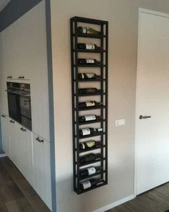 Porta vino in metallo, porta vino in acciaio, porta vino industriale, 12 bottiglie - Foto 1 di 5