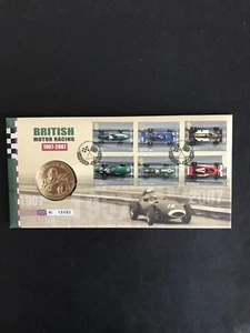GB 2007 'British Motor Racing' Royal Mail Stamp & Medallion FDC. - Picture 1 of 2