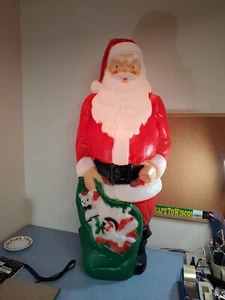Vintage General Foam Blow Mold Santa Claus 47" Tall! W/ Santa Bag And Toys - Picture 1 of 5