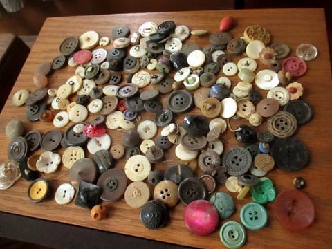 Antique Vtg Lot 9 oz Metal Dress Jacket Shirt buttons Shank etc variety!! Cover